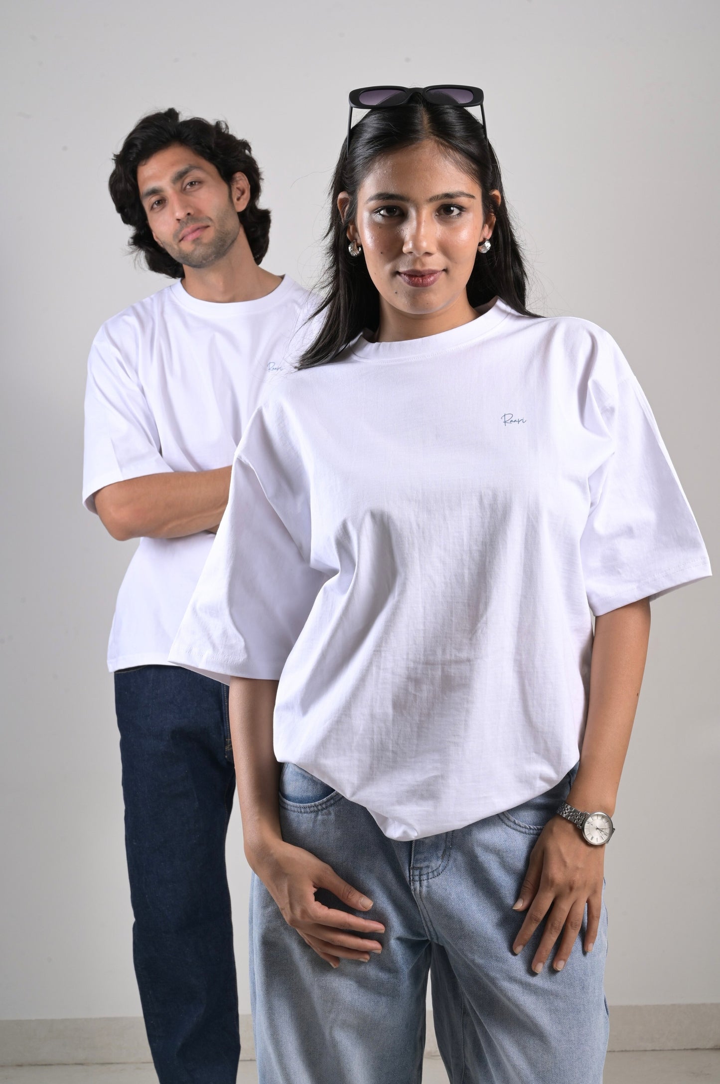 Oversized White Tee - Unisex Cotton Minimalist T-Shirt