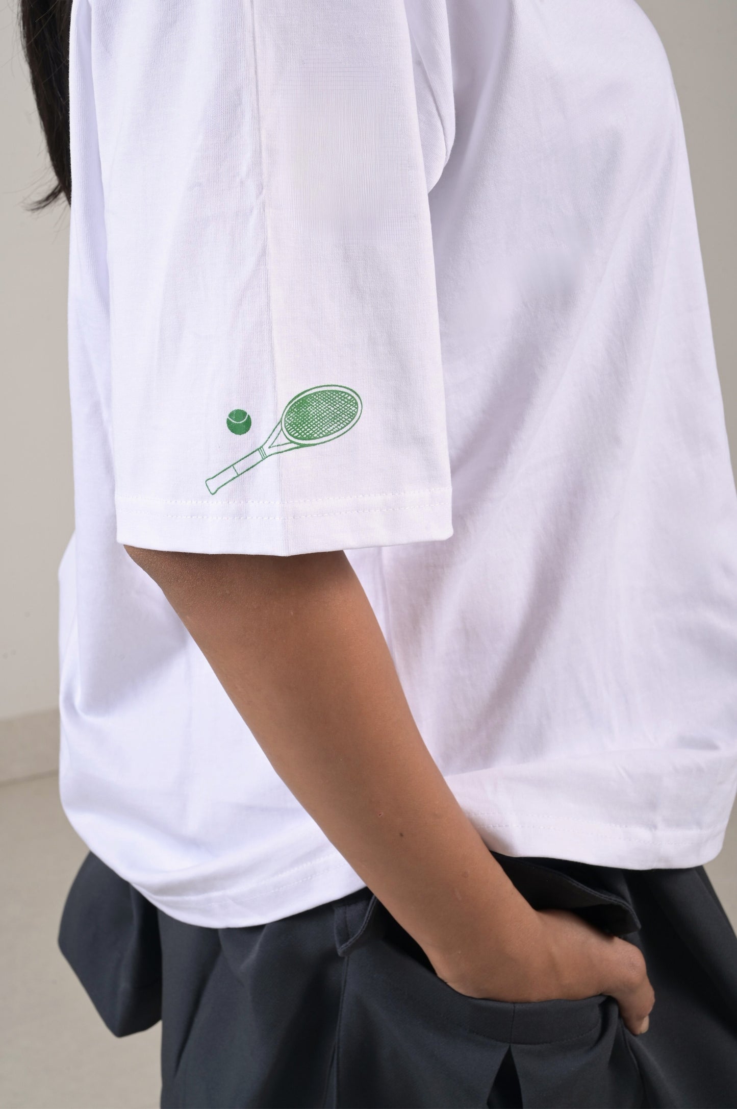 Oversized Tennis Tee - White Cotton Tshirt