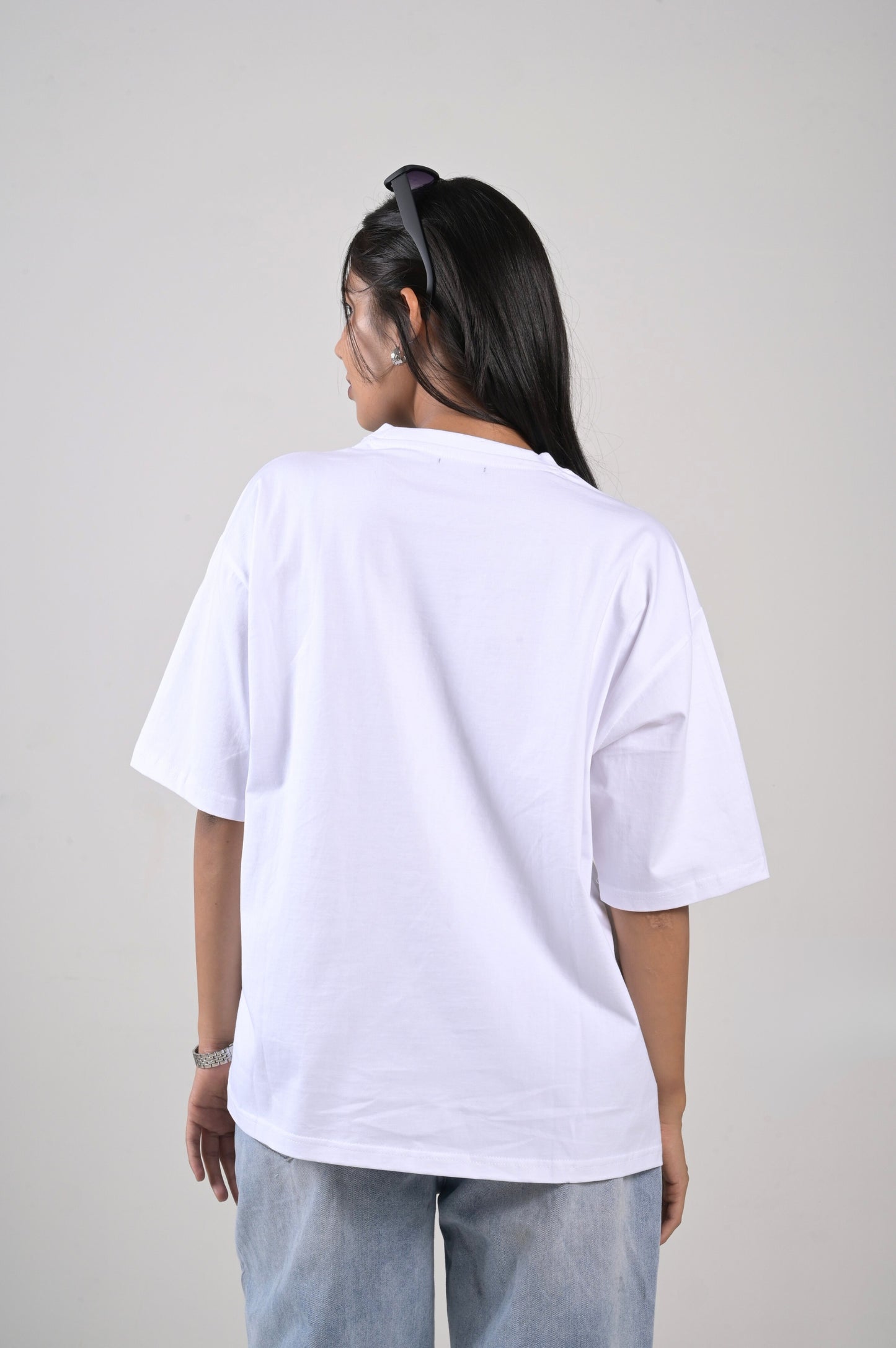 Oversized White Tee - Unisex Cotton Minimalist T-Shirt