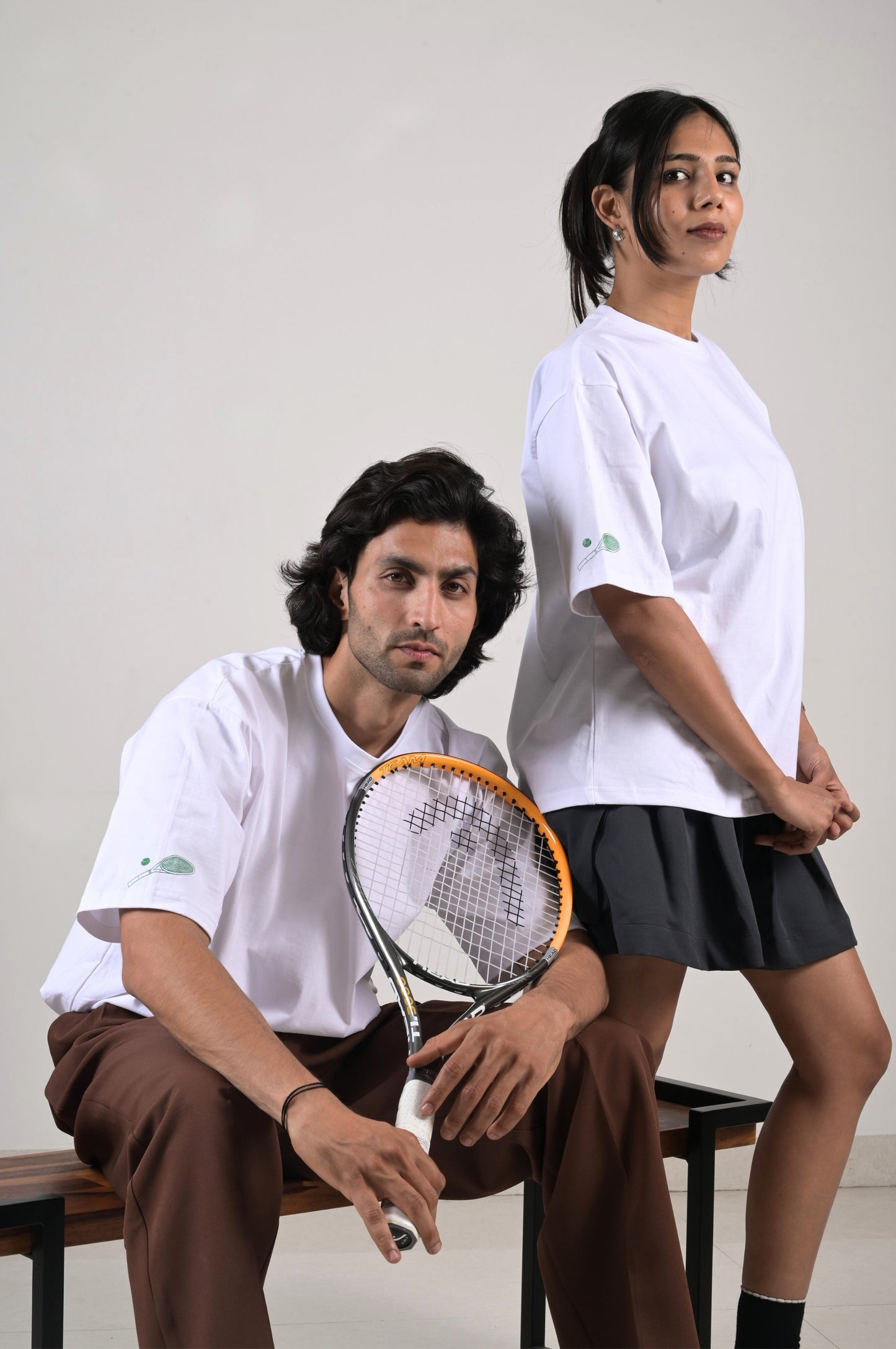 Oversized Tennis Tee - White Cotton Tshirt