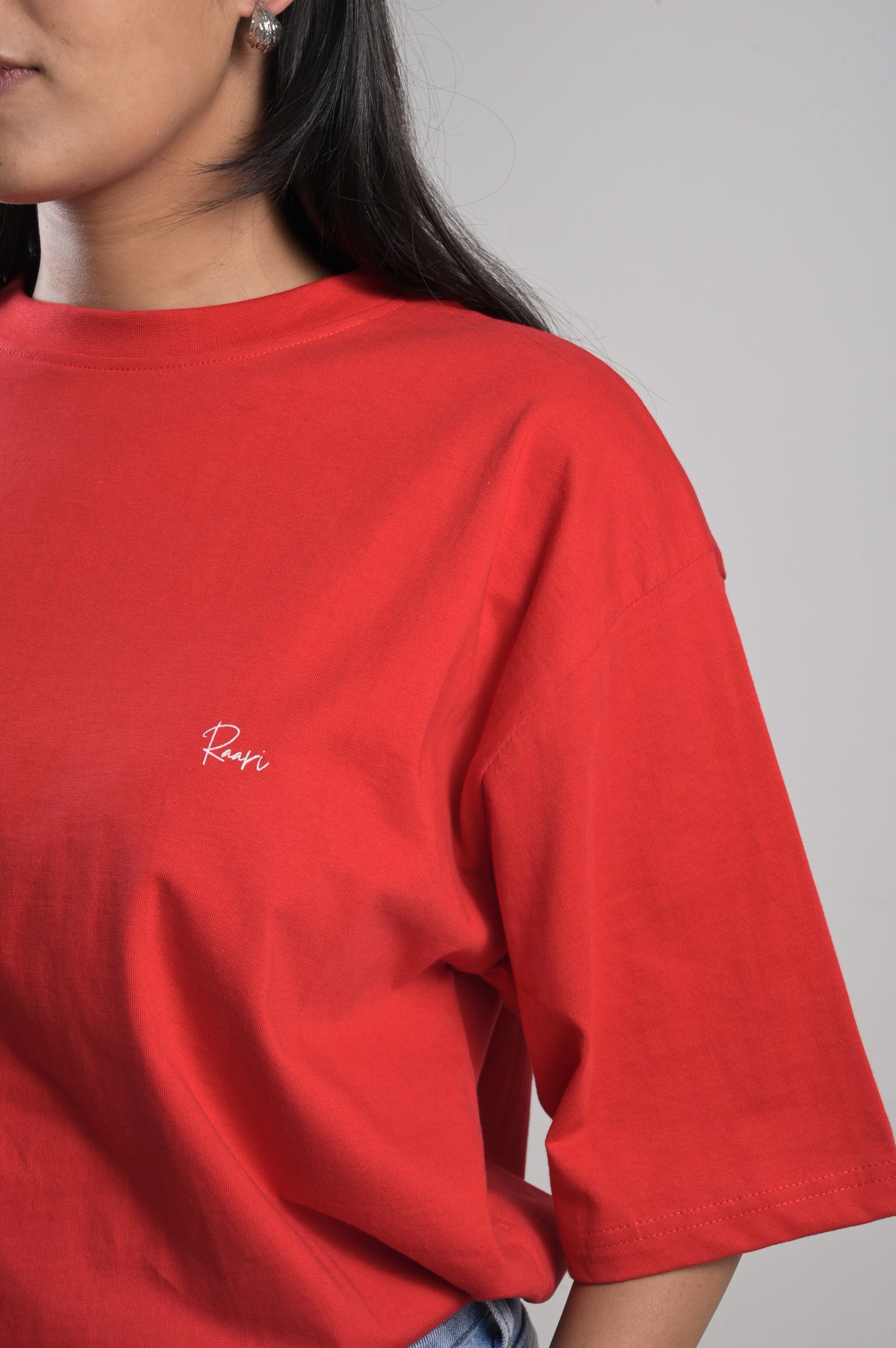 Raari Oversized Red Tee - Unisex Cotton T-Shirt