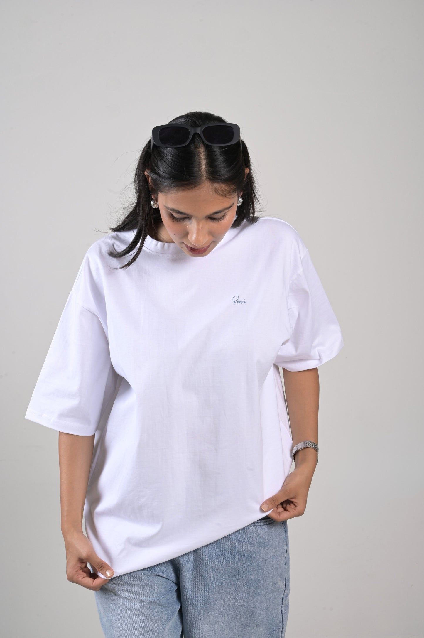 Oversized White Tee - Unisex Cotton Minimalist T-Shirt