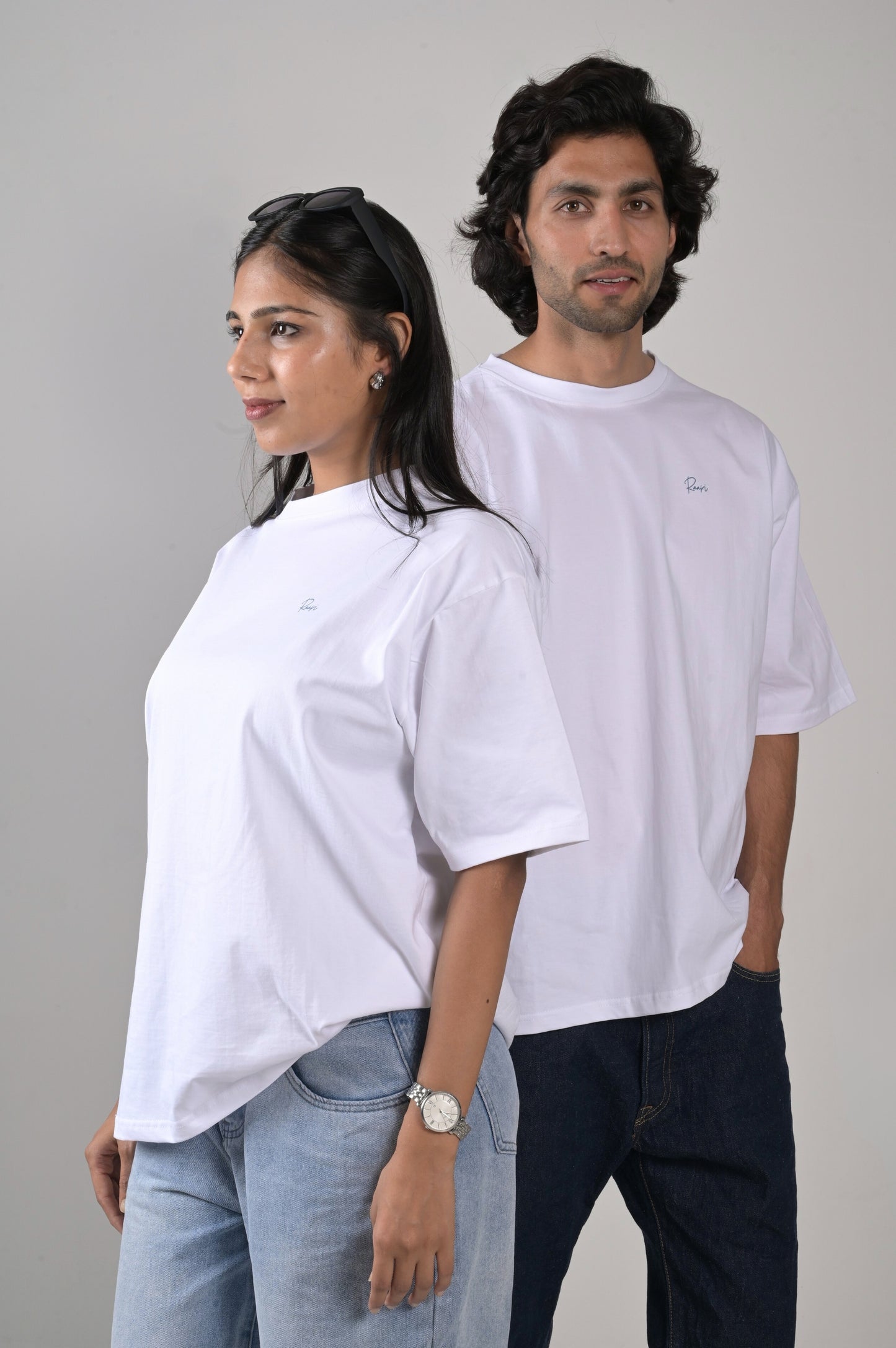 Oversized White Tee - Unisex Cotton Minimalist T-Shirt