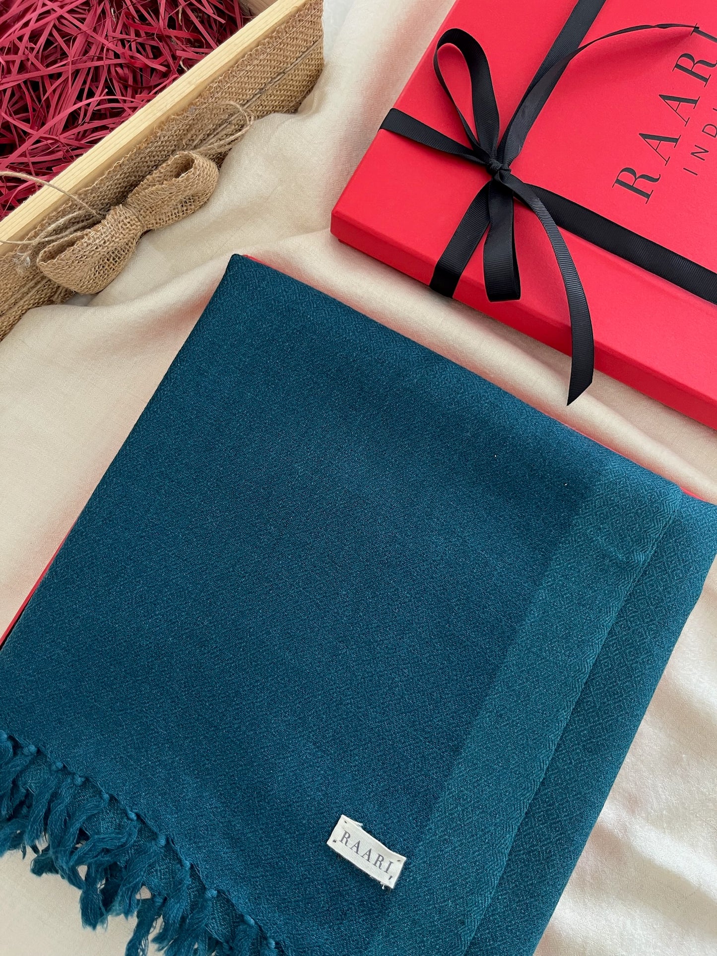 Merino Wool Stole Gift Set - Teal