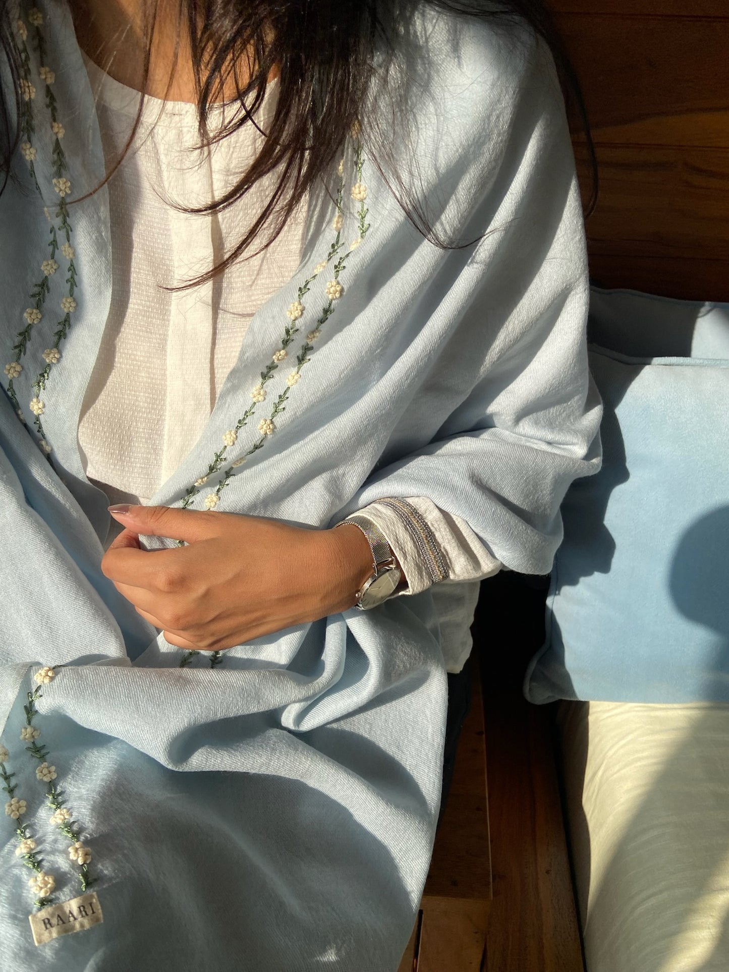 Sky Wool Silk Stole