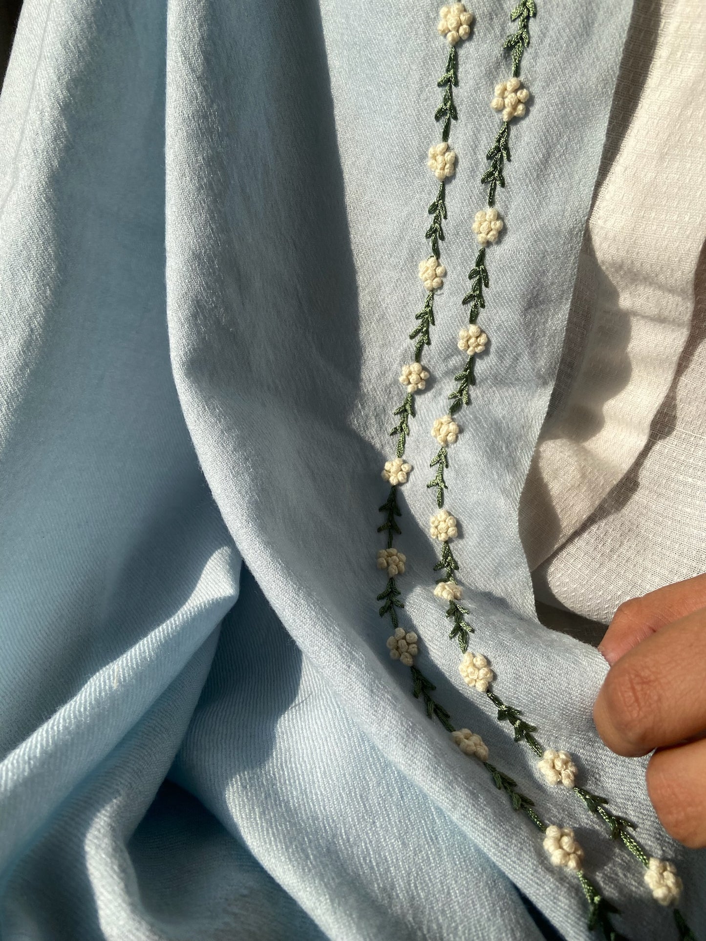 Sky Wool Silk Stole
