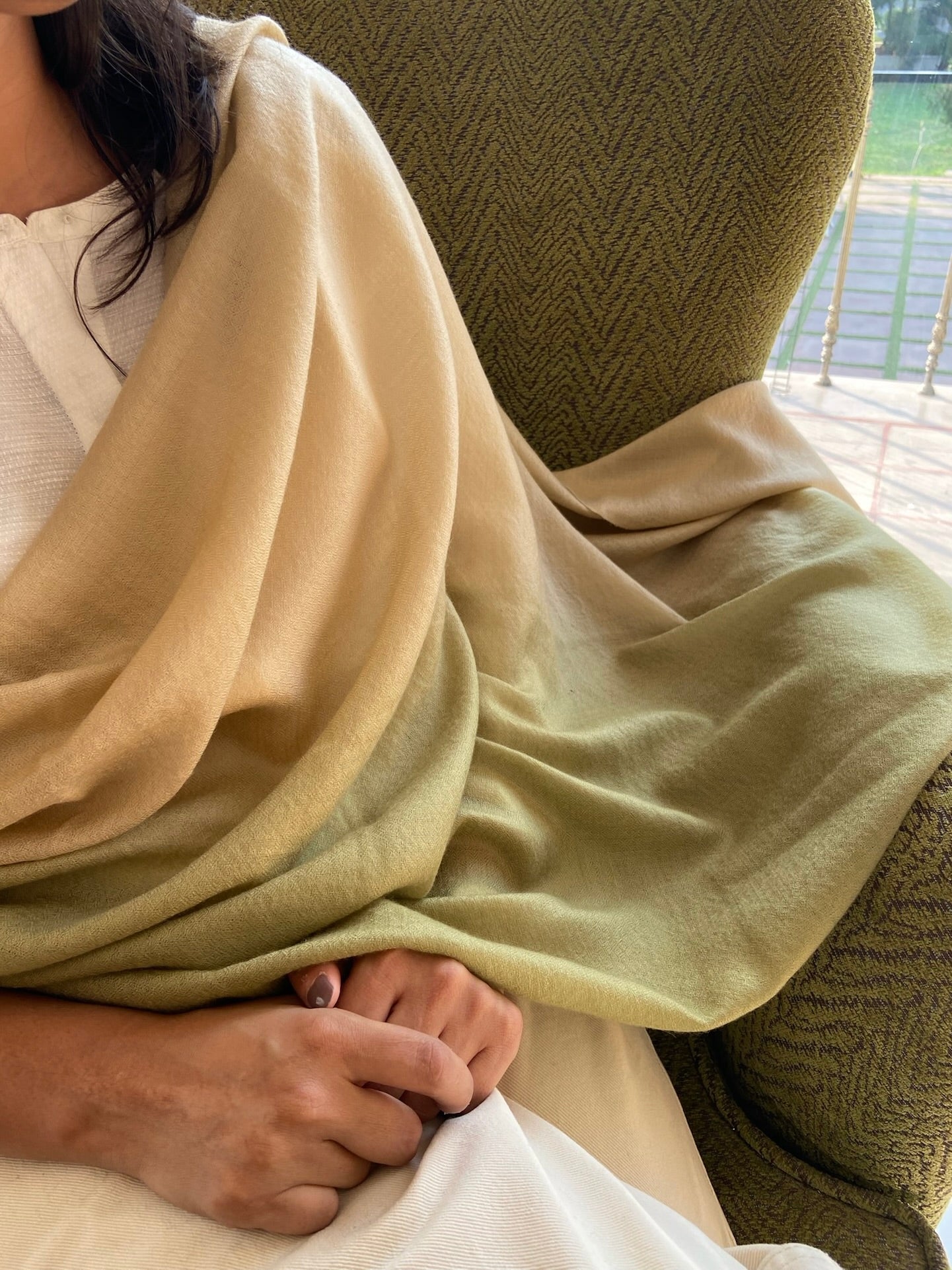 Cashmere scarf, ombre, winter essential