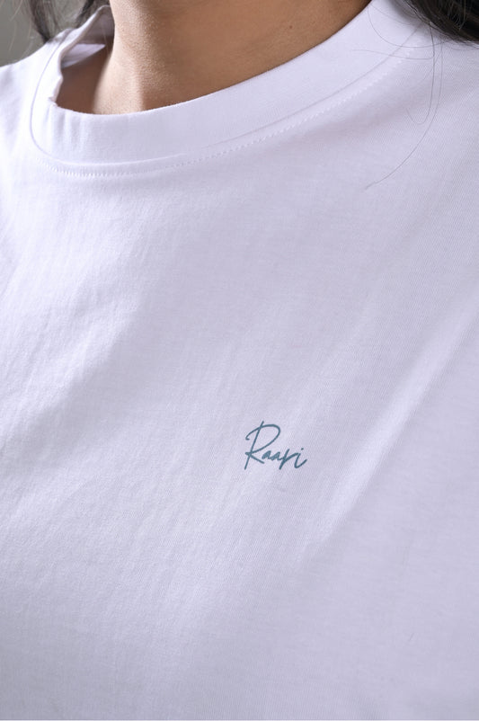 Oversized White Tee - Unisex Cotton Minimalist T-Shirt