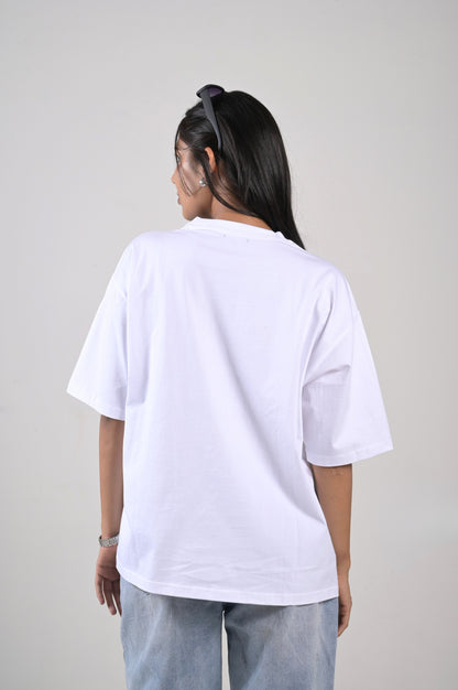 Oversized White Tee - Unisex Cotton Minimalist T-Shirt
