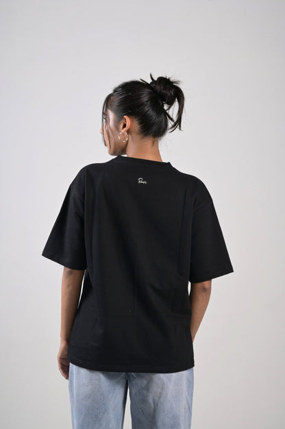 Raari Black Tee - Unisex Cotton Minimalist T-Shirt