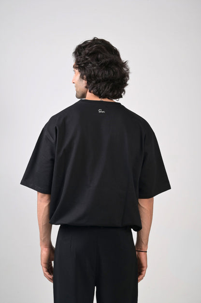 Raari Black Tee - Unisex Cotton Minimalist T-Shirt