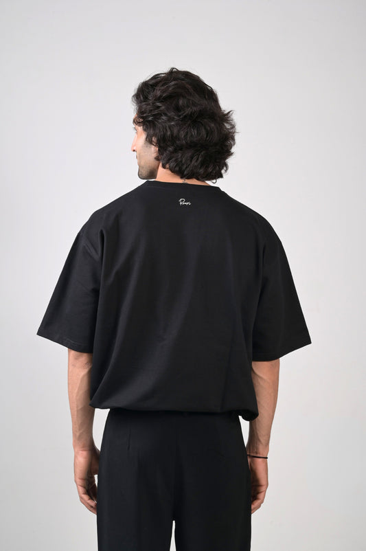 Raari Black Tee - Unisex Cotton Minimalist T-Shirt