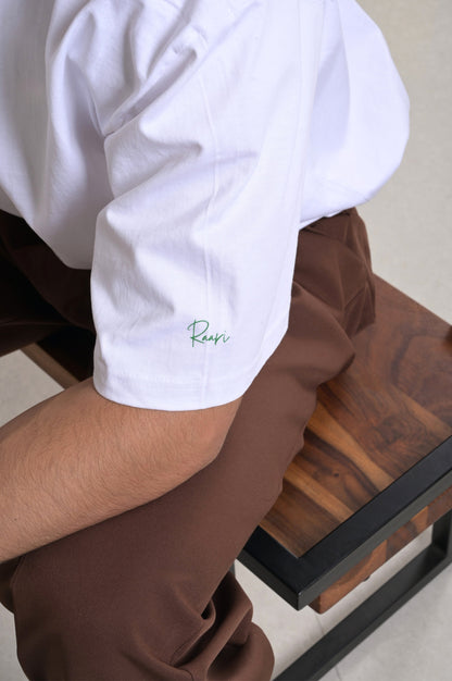 Oversized Tennis Tee - White Cotton Tshirt