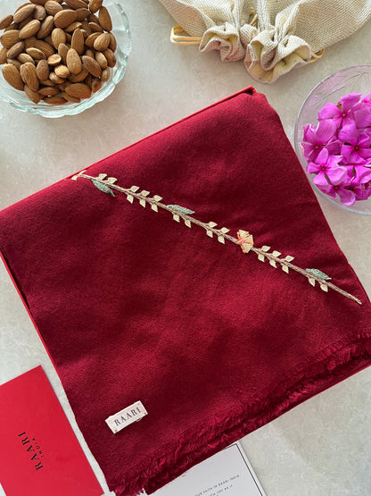 Maroon Majesty Gift set - Shawl and Pocket Square