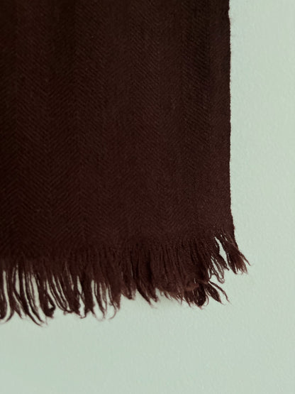 Ladakhi Pashmina Wool Muffler - Brown
